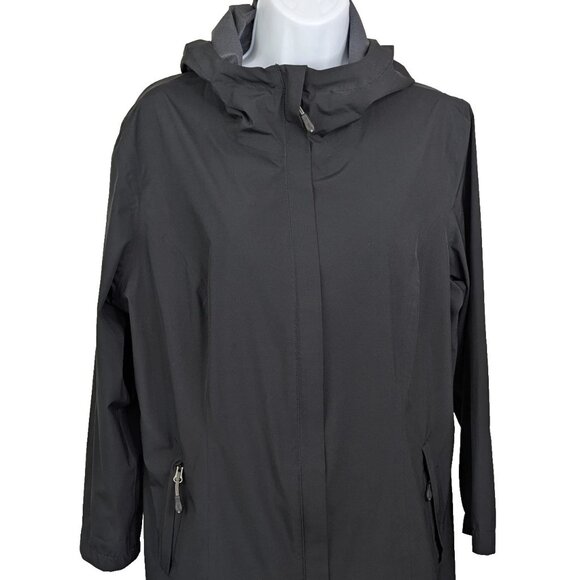 32 Degrees Cool Women’s Large Black Hooded Soft Shell Jacket Lightweight Stretch - Picture 1 of 10